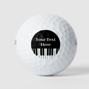 Black and white piano keys custom golf ball set