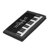 Black and white piano keys custom monogram trifold wallet (Bottom)