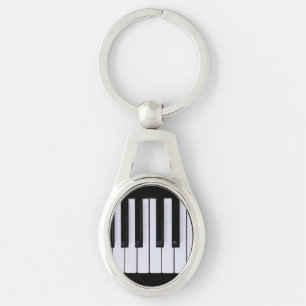 Black and White Piano Keys Keychain