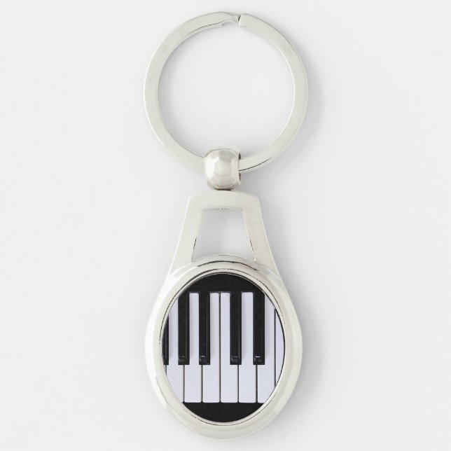Black and White Piano Keys Keychain (Front)