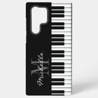 Black and white piano keys monogram custom
