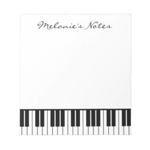 Black and white piano keys notepad for pianist