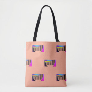 Black and White Piano Keys Peach Tote Bag