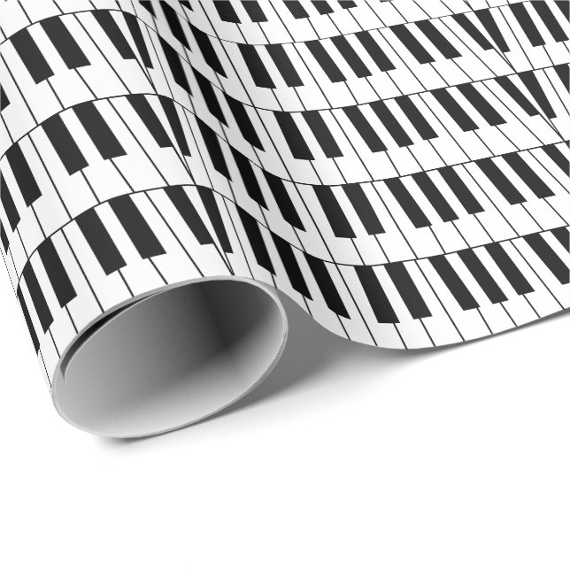 Black and White Piano Keys Pianist Musician Wrapping Paper (Roll Corner)