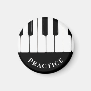 Black and White Piano Keys, "Practice" Magnet