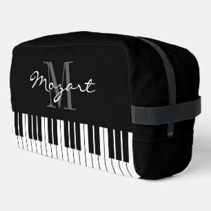 Black and white piano keys toiletry travel bag