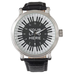 Black and White Piano Keys With Customised Logo Watch