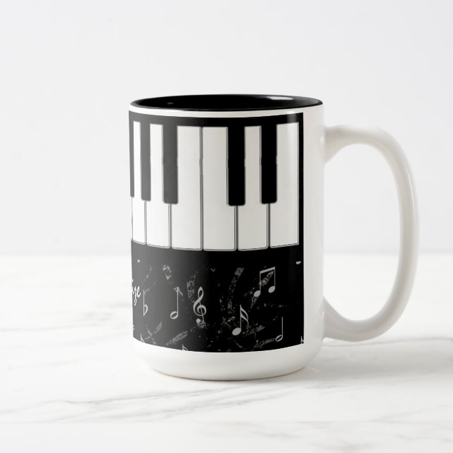 Black and White Piano Music Mug (Right)