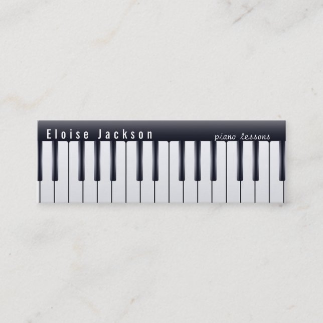 black and white piano music profile card (Front)
