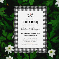 Black and White Picnic Plaid Cloth I Do BBQ