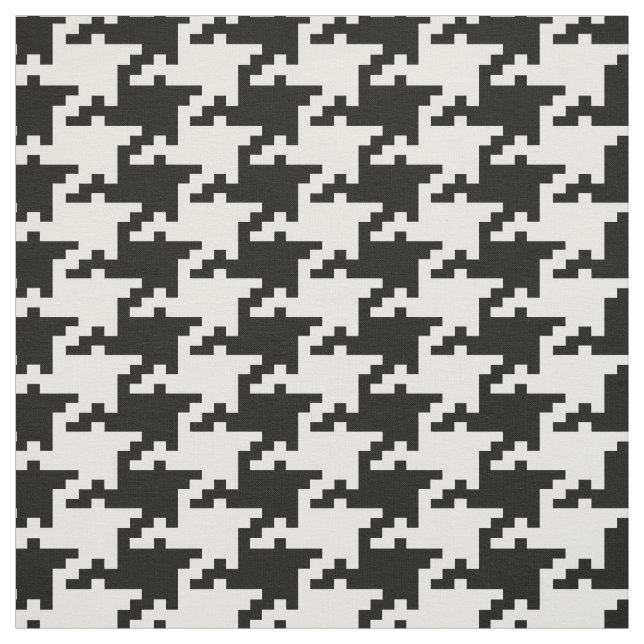 Black And White Pied De Poule Pattern Fabric (Swatch)