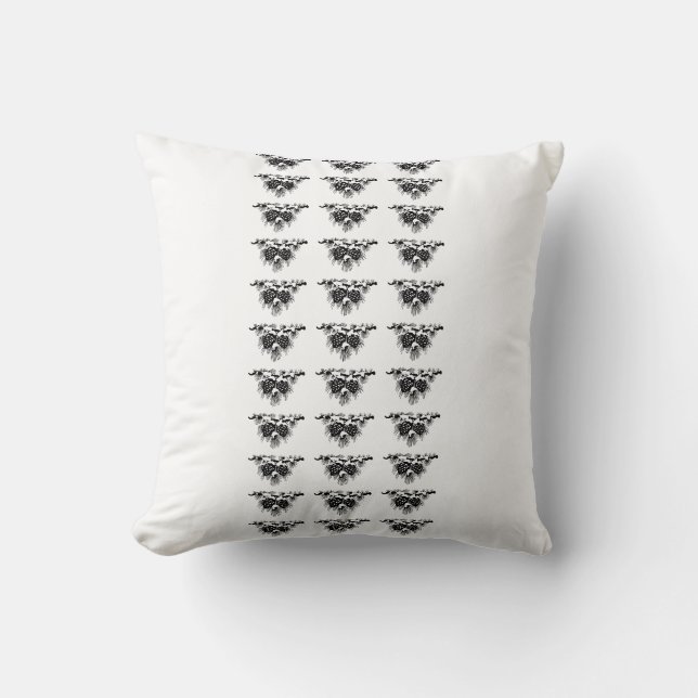 black and white pine cones cushion (Front)