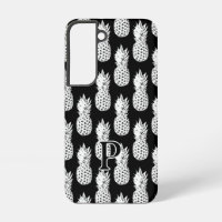 Black and white pineapple pattern custom monogram