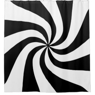 Black and White Pinwheel Shower Curtain