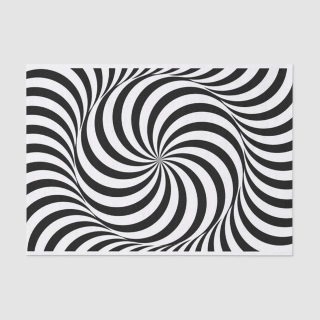Black and White Pinwheel/Swirl Tissue Paper (Front)