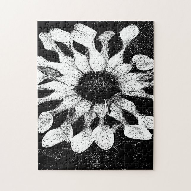 black and white pixel art  jigsaw puzzle (Vertical)
