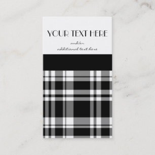 Black and White Plaid Business Card