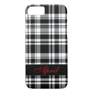 Black and White Plaid iPhone 8/7 Case