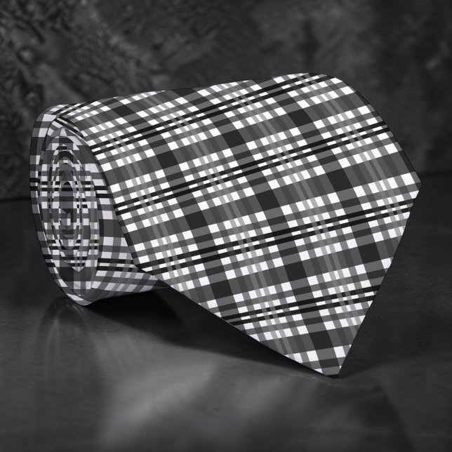 Black and White Plaid Custom Necktie (Creator Uploaded)