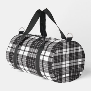 Black And White Plaid  Duffle Bag