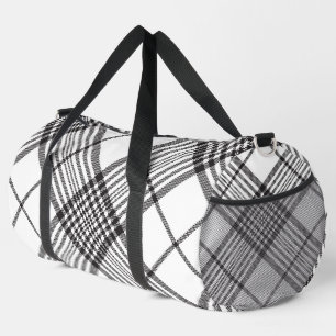 Black and White Plaid Duffle Bag