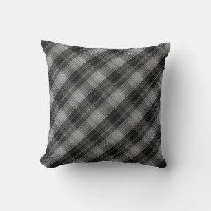 Black and white plaid , grey , grey plaid cushion