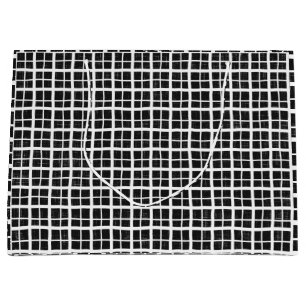  Black And White Plaid Halloween Chic Party  Large Gift Bag