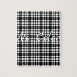 Black and White Plaid Jigsaw Puzzle Daisy