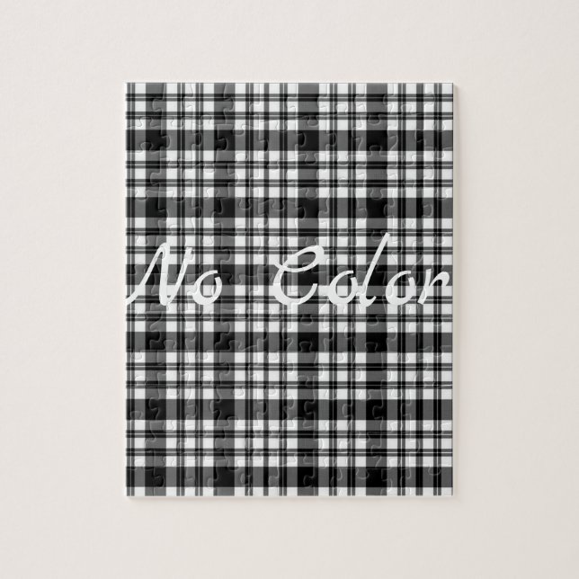 Black and White Plaid Jigsaw Puzzle Daisy (Vertical)