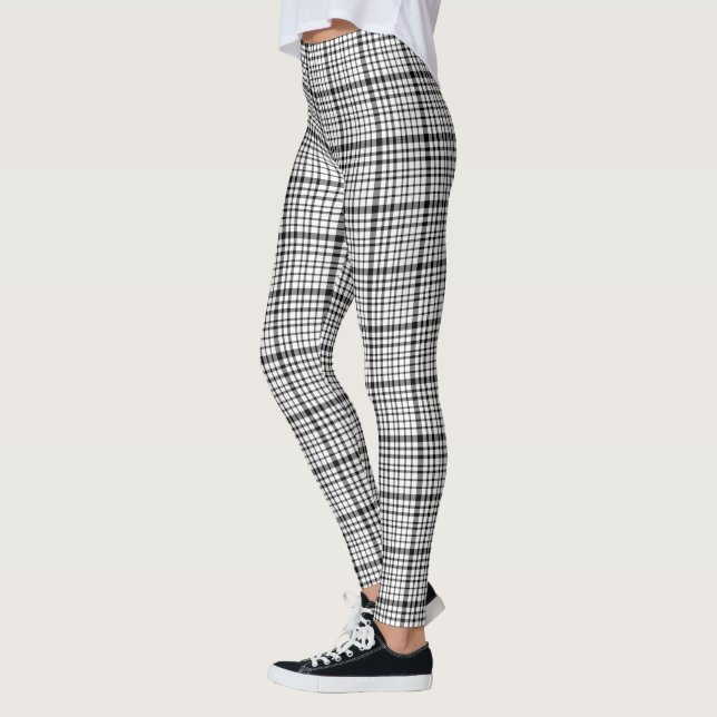 Black and White Plaid Leggings (Left)