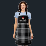 Black and white plaid professional bakery apron<br><div class="desc">Black and white buffalo plaid,  professional business bakery Apron.
Add your own image or logo and name and text to personalise.</div>
