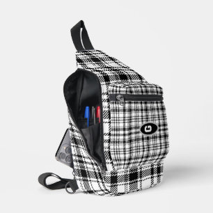  Black and White Plaid  Sling Bag