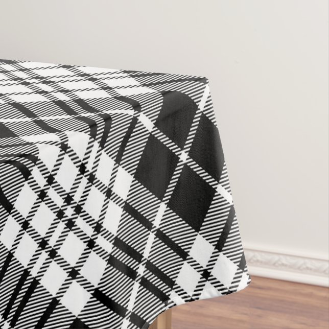 Black And White Plaid Tablecloth (In Situ)