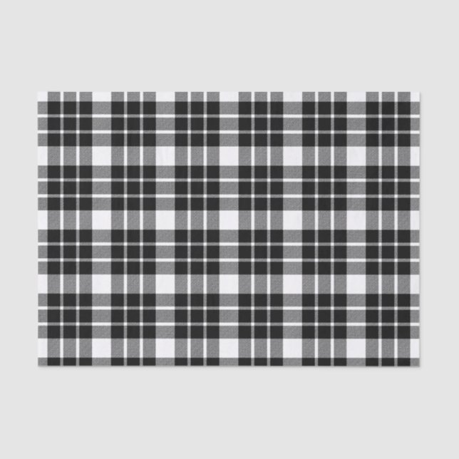 Black and White Plaid Tissue Paper (Front)