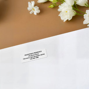 Black and White Plain Text Wedding Return Address Label