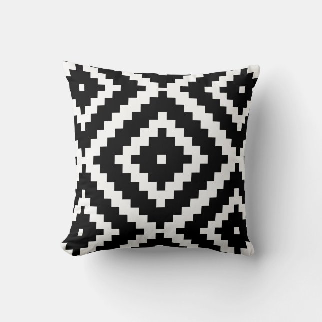Black and white play pattern cushion (Front)