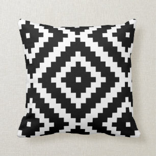 Black and white play pattern cushion