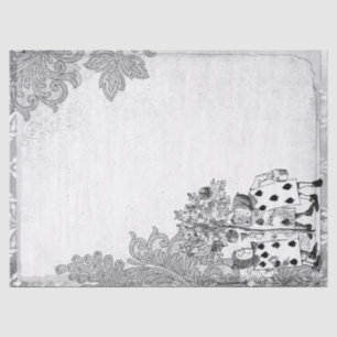 Black and White Playing Cards Alice in Wonderland Tissue Paper