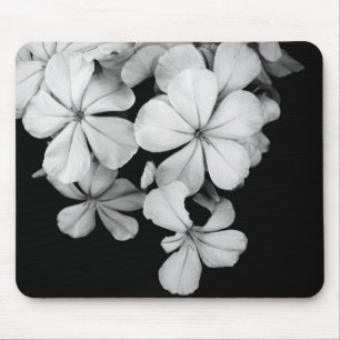 black and white Plumbago Mouse Pad
