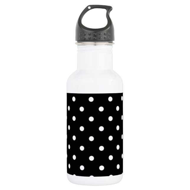 Black And White Polka Dot 532 Ml Water Bottle (Front)