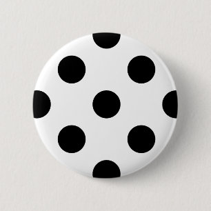 Black and White Polka Dot 6 Cm Round Badge