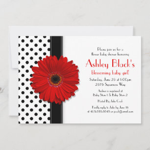 Black and White Polka Dot Baby Shower Invitation