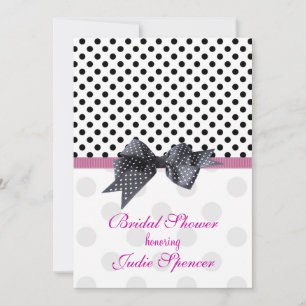 Black and white polka dot Bridal shower Invitation