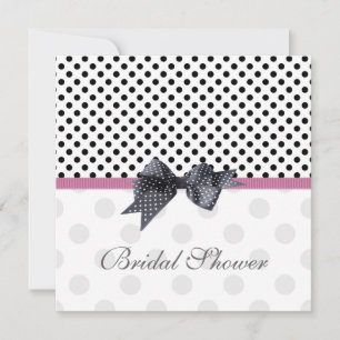 Black and white polka dot Bridal shower Invitation