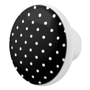 Black and White Polka Dot Ceramic Knob