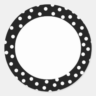 Black and White Polka Dot Classic Round Sticker