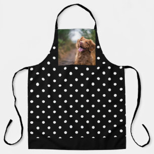 Black and white polka dot Dog pic Apron