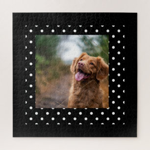 Black and white polka dot Dog pic Jigsaw Puzzle