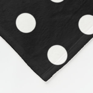 Black and White Polka Dot Fleece Blanket