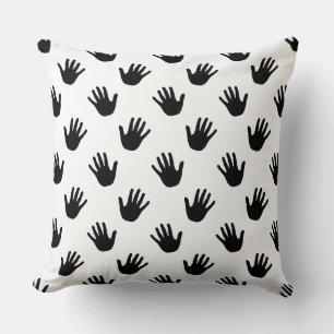 Black and White Polka Dot Handprints Cushion